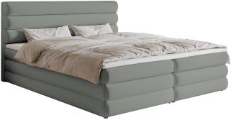 Selsey ALEGRE - Boxspringbett mit Bettkasten, Grau, 160x200 cm