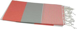 Hamamtuch weiß lachs hell grau ca. 100x175 cm "Stripes"