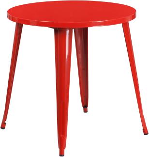 Flash Furniture Jeffrey Tisch für Innen- und Außenbereich, 76,2 cm, rund, Rot