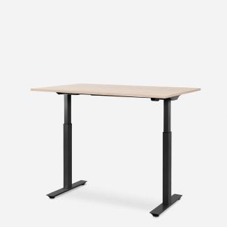 120 x 80 cm WRK21® SMART - Mandal Ahorn / Schwarz elektrisch höhenverstellbarer Schreibtisch