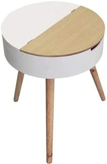 THE HOME DECO FACTORY MESA-COFRE Blanca, Polyester, Beige/Weiß, One Size