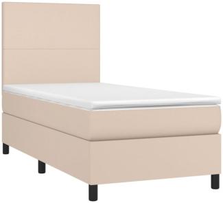 vidaXL Polsterbett mit Matratze & LED Cappuccino-Braun 80x200cm [3135794]