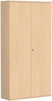 Garderobenschrank mit ausziehbarem Garderobenhalter, 120x42x230cm, Buche