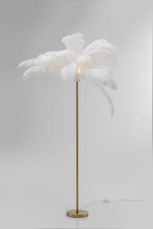 Kare Design Stehleuchte Feather Palm, Weiß, Federn, 165cm, Stehlampe für Wohnzimmer, Bodenlampe, Dekoleuchte, Leuchtmittel nicht inklusiv