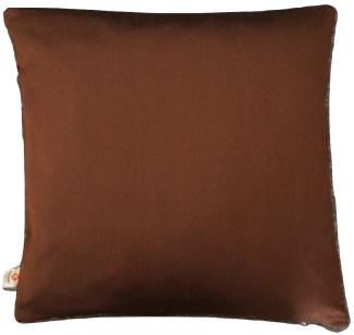 Einfarbig Kissenbezug mit unsichtbarer Reißverschluss in Braun, 100% weiche Dupionseide Kissenhülle für Sofa & Bett Kissen - 40cm x 40cm