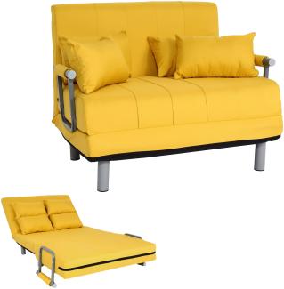 Schlafsessel HWC-K29, Klappsessel Schlafsofa Gästebett Relaxsessel, Liegefläche 186x97cm ~ Stoff/Textil gelb