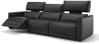 Sofanella Dreisitzer GALA Leder XXL Couch in Schwarz S: 222 Breite x 101 Tiefe