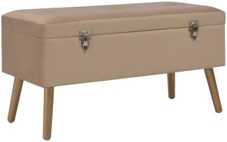 Bank mit Stauraum 80 cm Beige Samt