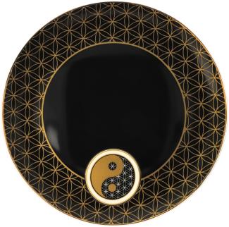 Goebel / Lotus Yin Yang schwarz Schwarz Gold / Fine Bone China / 23,0cm x 23,0cm