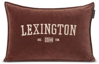 LEXINGTON Kissen Logo Message Organic Cotton Velvet Brown (40x60) 12334105-2900-SH17