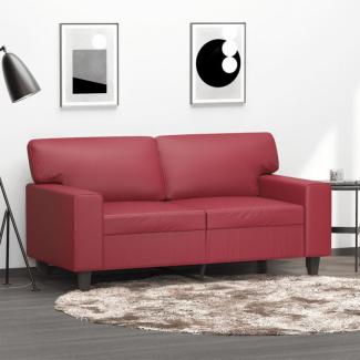 2-Sitzer-Sofa Weinrot 120 cm Kunstleder (Farbe: Rot)