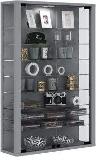 Vitrinenschrank Glas Wandschrank Vitrine Sammlervitrine Hängeschrank silber