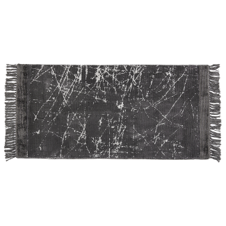 Teppich Viskose dunkelgrau 80 x 150 cm cm abstraktes Muster Kurzflor HANLI