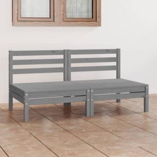 2-Sitzer Gartensofa aus Grauer Kiefer 63,5 x 62,5 x 63,5 cm
