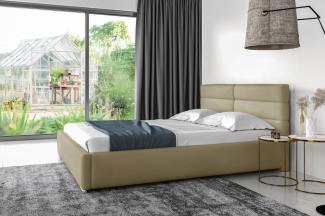 99rooms Odalys PolsterbettVelours JASMINE Creme 200x200 cm mit Bettkasten