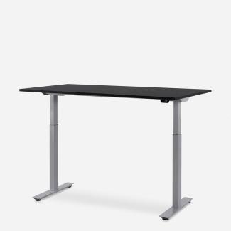 140 x 80 cm WRK21® SMART - Sorano Eiche Dunkelbraun / Grau elektrisch höhenverstellbarer Schreibtisch