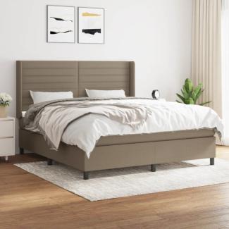 Boxspringbett mit Matratze Taupe 180x200 cm Stoff (Farbe: Taupe)