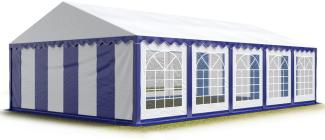 TOOLPORT Party-Zelt Festzelt 5x10 m Garten-Pavillon -Zelt PVC Plane 700 N in blau-weiß Wasserdicht