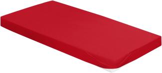 irisette Spannbettlaken MERKUR Biber (BL 100x200 cm) BL 100x200 cm rot Spannbetttuch Bettlaken Spannlaken