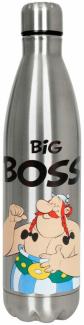 Könitz Flasche Hot Bottle - Asterix Big Boss, Thermoflasche, Outdoorflasche, Doppelwandig mit Verschluss, Edelstahl, Silbern, 750 ml, 11 9 245 2248