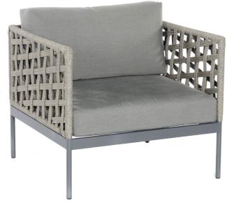 Sonnenpartner Lounge-Sessel Vogue Aluminium mit Polyrope grau Loungesessel