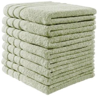 Handtuch Baumwolle Plain Design - Farbe: Hellgrün, Größe: 50x100 cm