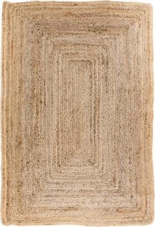 Trendiger Teppich MUMBAY aus geflochtener Jute 180x120 cm