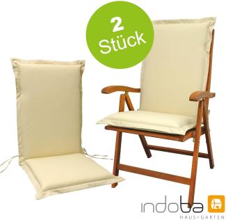 2 x indoba - Sitzauflage Hochlehner Serie Premium - extra dick - Beige