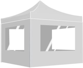 Profi-Partyzelt Faltbar mit Wänden Aluminium 2×2m Weiß