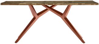 TABLES&CO Tisch 180x100 Altholz Bunt Metall Braun