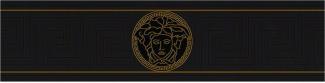 Versace Designer Barock Vliestapete Greek 935224 Schwarz / Gold - Bordüre - Design Tapete - Luxus Qualität