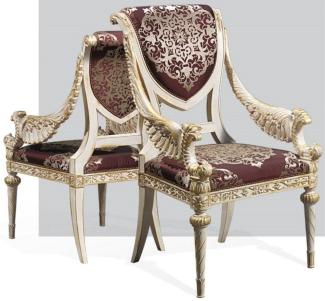 Casa Padrino Luxus Barock Esszimmer Stuhl Set Lila / Silber / Weiß / Gold 62 x 74 x H. 103 cm - Prunkvolles Küchen Stühle 6er Set - Hotel Restaurant Schloss Möbel - Luxus Qualität - Made in Italy