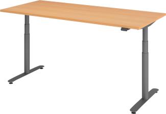 bümö® smarter Schreibtisch Serie-XDLR elektrisch höhenverstellbar mit App-Steuerung 180 x 80 cm in Buche / Graphit