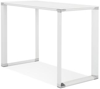 Kokoon Design Schreibtisch Warner Glas Metall Weiß 140x101x7 Weiß - Weiß - 140 x 100 x 70 cm