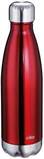 Isolierflasche Elegante, Edelstahl metallic rot 0,5 Liter