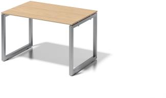 Cito Schreibtisch, 740 mm höhenfixes O-Gestell, H 19 x B 1200 x T 800 mm, Dekor ahorn, Gestell silber