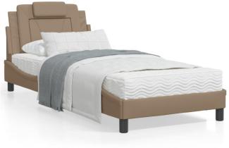 Bett mit Matratze Cappuccino-Braun 80x200 cm Kunstleder (Farbe: Braun)