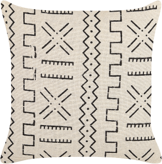 Dekokissen geometrisches Muster Baumwolle cremeweiß schwarz 45 x 45 cm MYRICA