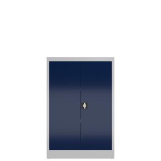 Aktenschrank Metallschrank mit 2 Türen, 1200 x 800 x 380 mm, lichtgrau/enzianblau
