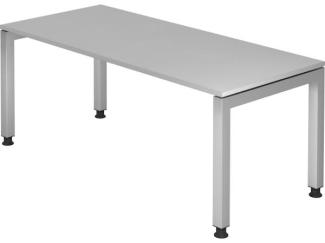 Schreibtisch JS19 U-Fuß eckig 180x80cm Grau Gestellfarbe: Silber