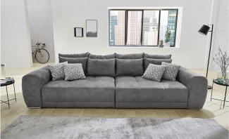 Big Sofa 'MOLDAU XXL' mit Kissen, Microfaser dunkelgrau