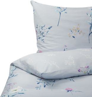 Bettwäsche Set hellblau Baumwollsatin 155 x 220 cm EVERGREEN