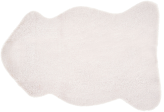 Kunstfell-Teppich Kaninchen weiß 90 cm UNDARA