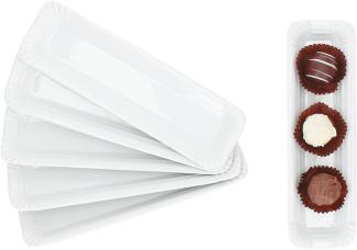 6x Pur Pappteller aus Porzellan 25,7x7,5cm weiß Servier-Teller Wurst Pralinen