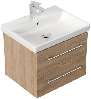 Badmöbel mit Villeroy & Boch Avento Waschbecken 60cm SoftClose eiche hell : Eiche hell