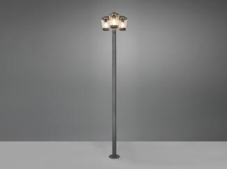 LED Mastleuchte Außen Kandelaber 3-flammig, Anthrazit, Höhe 220cm