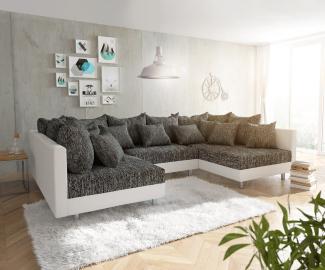 Couch Clovis Weiß/ Schwarz Wohnlandschaft Modulares Sofa