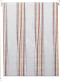 Rollo HWC-D52, Fensterrollo Seitenzugrollo Jalousie, 110x230cm Sonnenschutz Verdunkelung blickdicht ~ grau/braun/orange