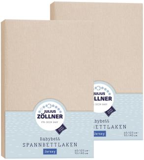Julius Zöllner Spannbetttuch Jersey 70x140 / 60x120 Sand Doppelpack