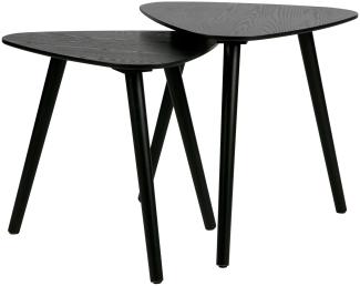 WOOOD Collection Beistelltisch Set Nila Holz Schwarz (2er-Set)